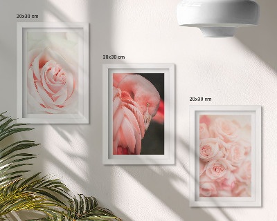 Galerie de perete Roz pastelat și flamingo în nuanțe delicate