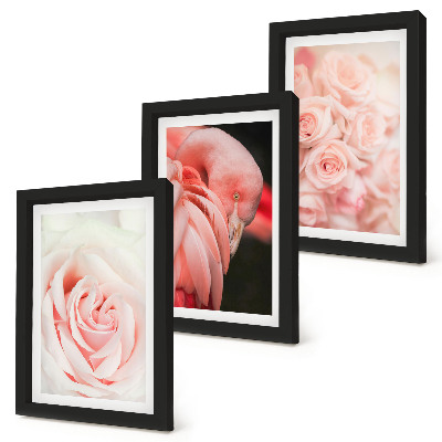 Galerie de perete Roz pastelat și flamingo în nuanțe delicate