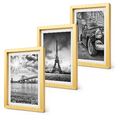 Galerie de perete cu vederi ale orașului, poduri, Turnul Eiffel și mașini clasice