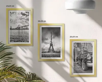 Galerie de perete cu vederi ale orașului, poduri, Turnul Eiffel și mașini clasice