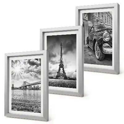 Galerie de perete cu vederi ale orașului, poduri, Turnul Eiffel și mașini clasice