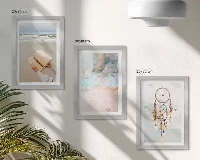 Set 3 tablouri cu tematică abstractă, mare și captator de vise boho