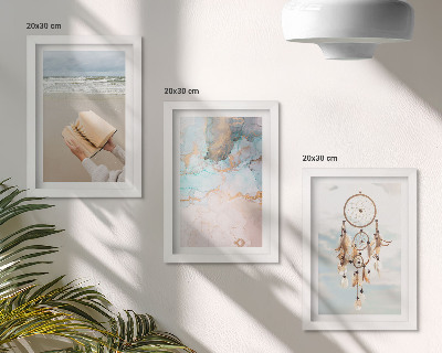 Set 3 tablouri Carte de citit abstractă cu mare și captator de vise boho