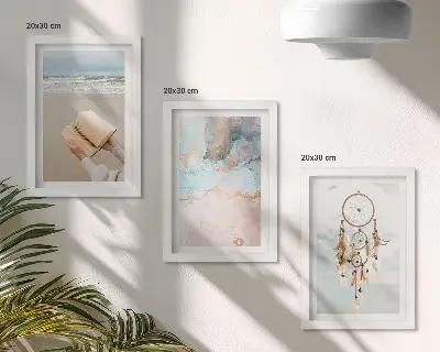 Set 3 tablouri cu tematică abstractă, mare și captator de vise boho