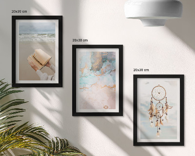 Set 3 tablouri Carte de citit abstractă cu mare și captator de vise boho