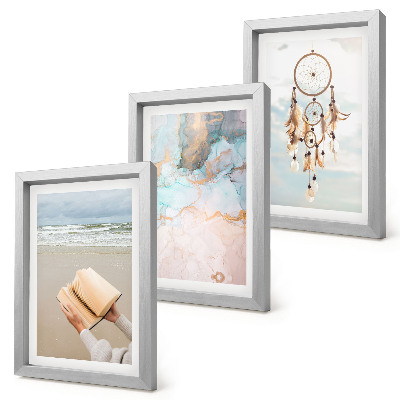 Set 3 tablouri Carte de citit abstractă cu mare și captator de vise boho