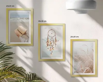 Galerie de perete cu peisaje liniștite și priveliști delicate de vară în stil boho