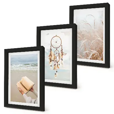 Galerie de perete cu peisaje liniștite și priveliști delicate de vară în stil boho