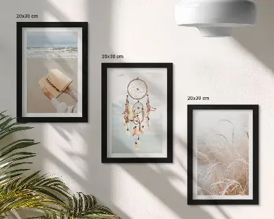 Galerie de perete cu peisaje liniștite și priveliști delicate de vară în stil boho