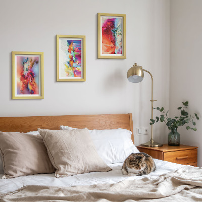 Set 3 tablouri Abstracțiuni colorate cu forme și siluete dinamice