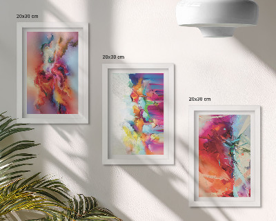 Set 3 tablouri Abstracțiuni colorate cu forme și siluete dinamice