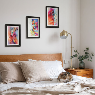 Set 3 tablouri Abstracțiuni colorate cu forme și siluete dinamice