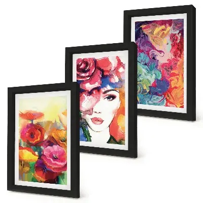 Galerie de perete cu portret abstract de femeie în culori intense