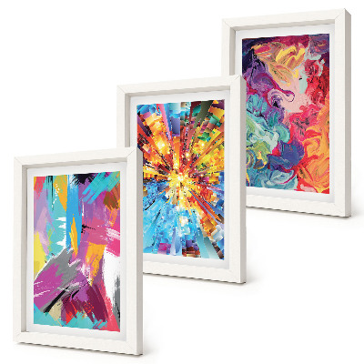 Set 3 tablouri Rezumate colorate de vopsea cu modele dinamice