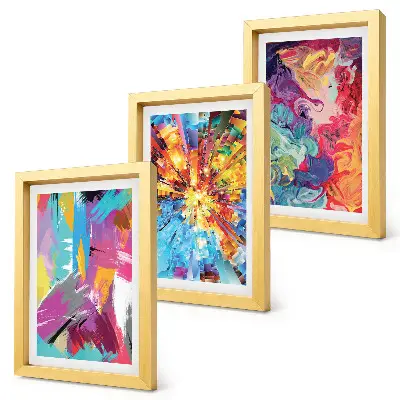 Set de 3 tablouri cu rezumate de vopsea și modele dinamice