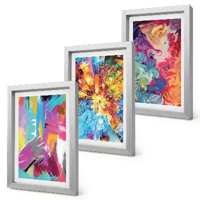 Set de 3 tablouri cu rezumate de vopsea și modele dinamice