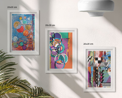 Galerie de perete Abstracțiuni colorate cu cercuri și modele geometrice