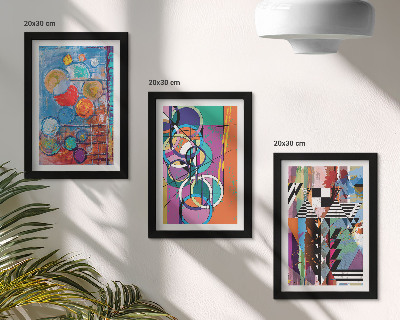 Galerie de perete Abstracțiuni colorate cu cercuri și modele geometrice