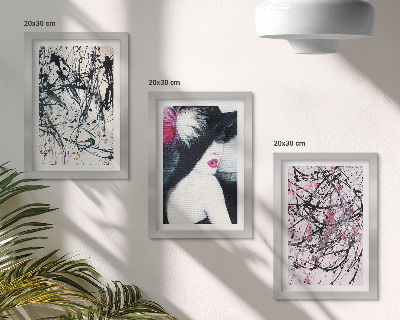 Galerie de perete Modele de vopsea abstractă, femeie cu pălărie