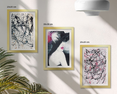 Galerie de perete Modele de vopsea abstractă, femeie cu pălărie