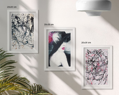 Galerie de perete Modele de vopsea abstractă, femeie cu pălărie