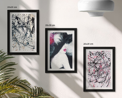 Galerie de perete Modele de vopsea abstractă, femeie cu pălărie