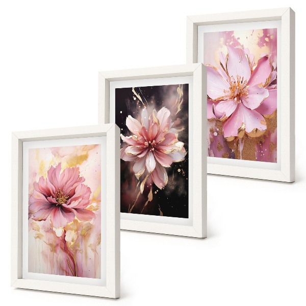 Galerie de perete Compoziții florale în nuanțe de roz și alb