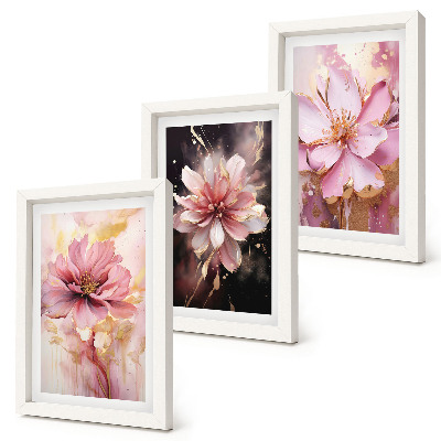 Galerie de perete Compoziții florale în nuanțe de roz și alb