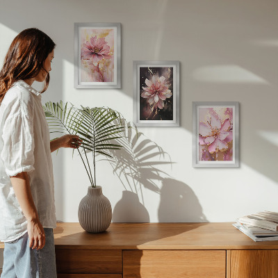 Galerie de perete Compoziții florale în nuanțe de roz și alb