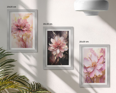 Galerie de perete Compoziții florale în nuanțe de roz și alb