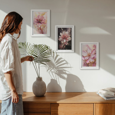 Galerie de perete Compoziții florale în nuanțe de roz și alb