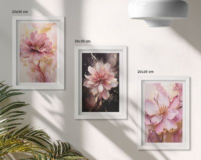 Galerie de perete Compoziții florale în nuanțe de roz și alb