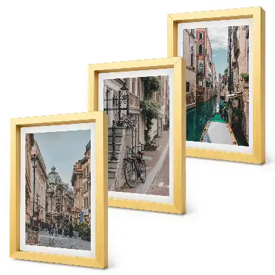 Set 3 tablouri cu străzi venețiene, arhitectură și apă