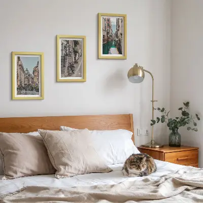 Set 3 tablouri cu străzi venețiene, arhitectură și apă