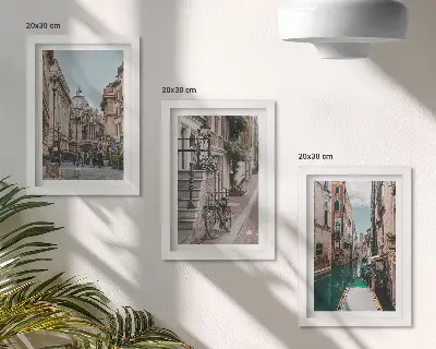 Set 3 tablouri cu străzi venețiene, arhitectură și apă