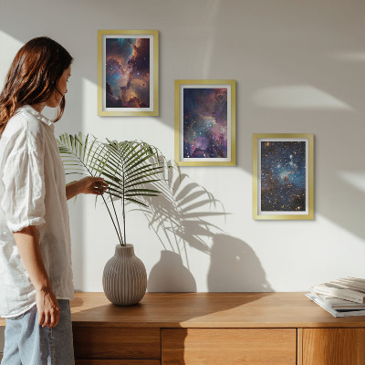 Set 3 tablouri Peisaje spațiale cu stele și nebuloase