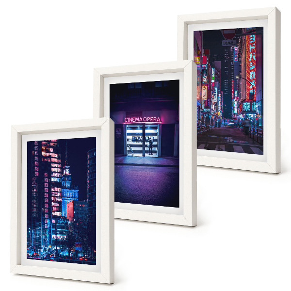 Galerie de perete Oraș nocturn cu lumini neon și intrare în cinematograf