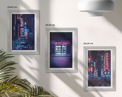 Galerie de perete Oraș nocturn cu lumini neon și intrare în cinematograf