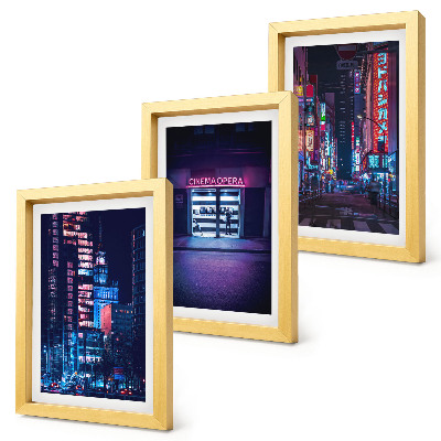 Galerie de perete Oraș nocturn cu lumini neon și intrare în cinematograf