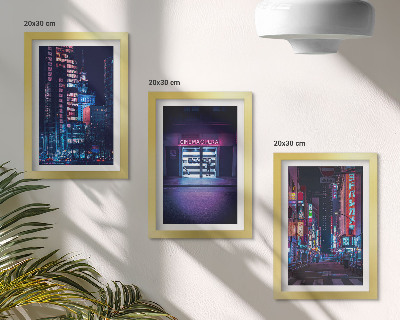 Galerie de perete Oraș nocturn cu lumini neon și intrare în cinematograf