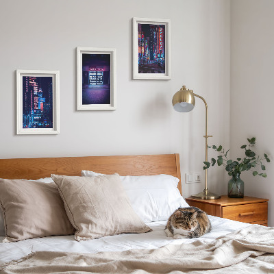 Galerie de perete Oraș nocturn cu lumini neon și intrare în cinematograf
