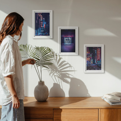 Galerie de perete Oraș nocturn cu lumini neon și intrare în cinematograf