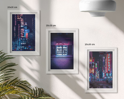 Galerie de perete Oraș nocturn cu lumini neon și intrare în cinematograf