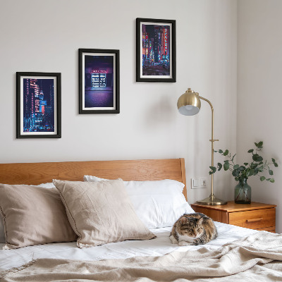 Galerie de perete Oraș nocturn cu lumini neon și intrare în cinematograf