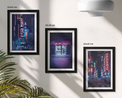 Galerie de perete Oraș nocturn cu lumini neon și intrare în cinematograf