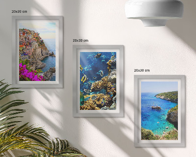 Galerie de perete Vederi la mare cu case colorate și recif de corali