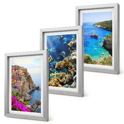 Galerie de perete Vederi la mare cu case colorate și recif de corali