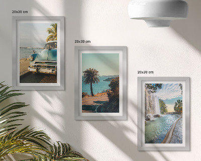 Galerie de perete Peisaje de vacanță cu palmieri și cascadă