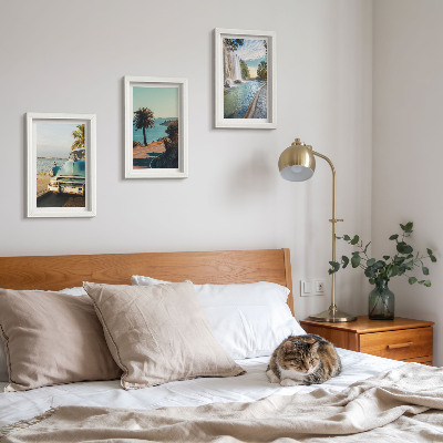 Galerie de perete Peisaje de vacanță cu palmieri și cascadă