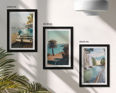 Galerie de perete Peisaje de vacanță cu palmieri și cascadă